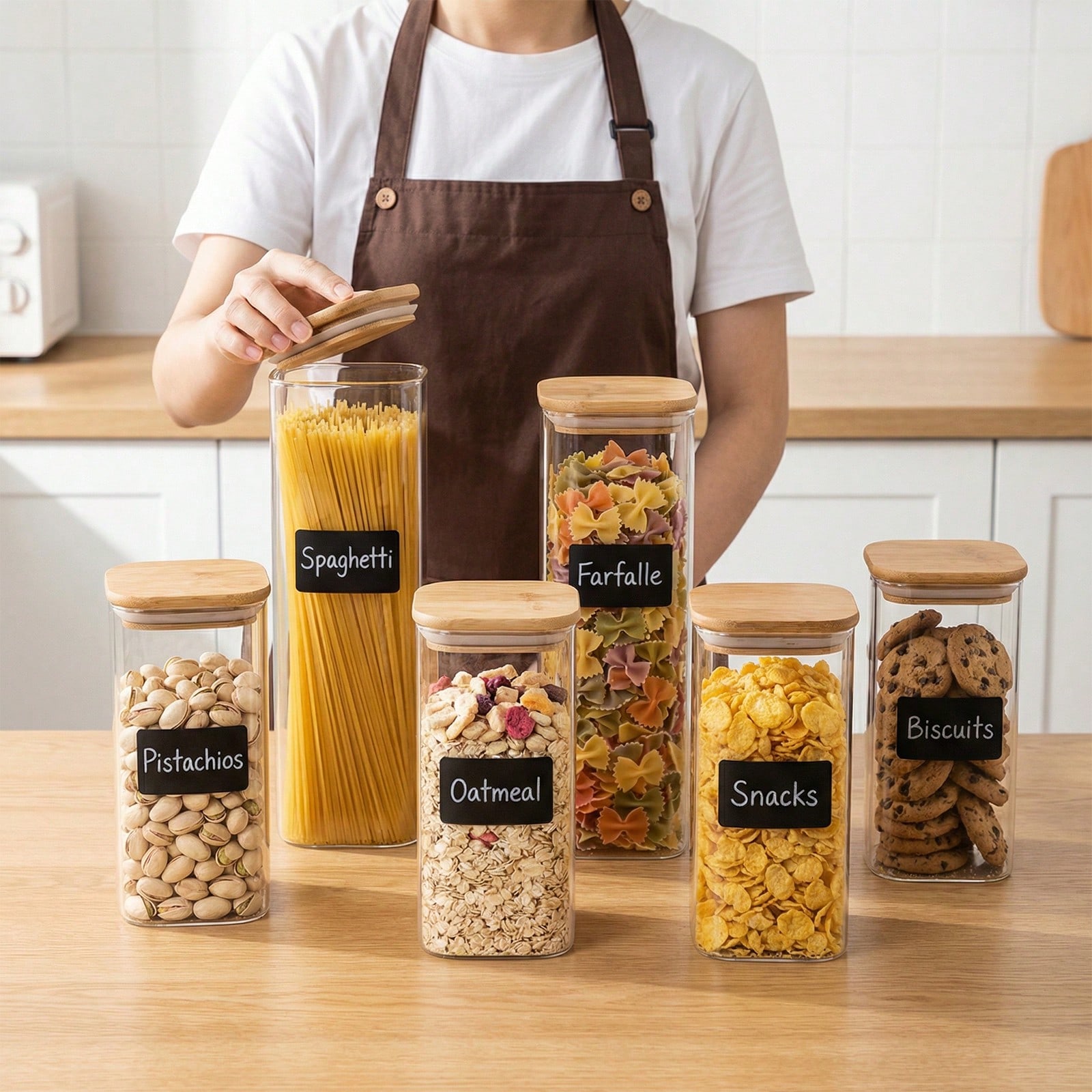 Kitchen Baking Storage Containers - 6/12 contenitori in vetro per alimenti