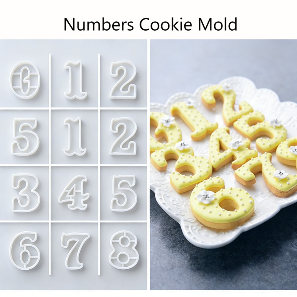 Baking Kitchen Diy - Tagliabiscotti a Forma di Numeri, Stampo