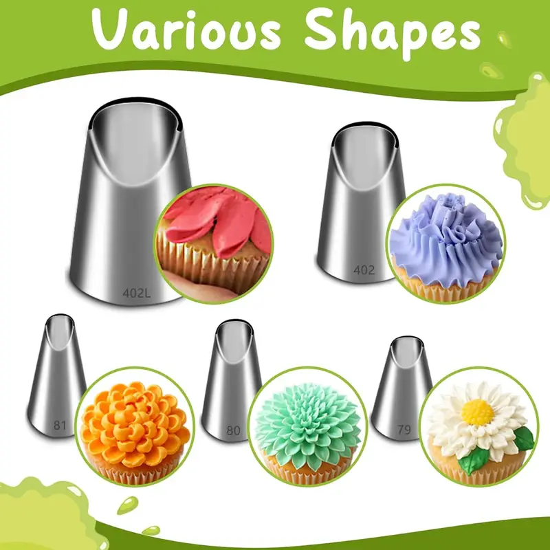 Kitchen Baking Decor - Set di 5 ugelli per decorazioni
