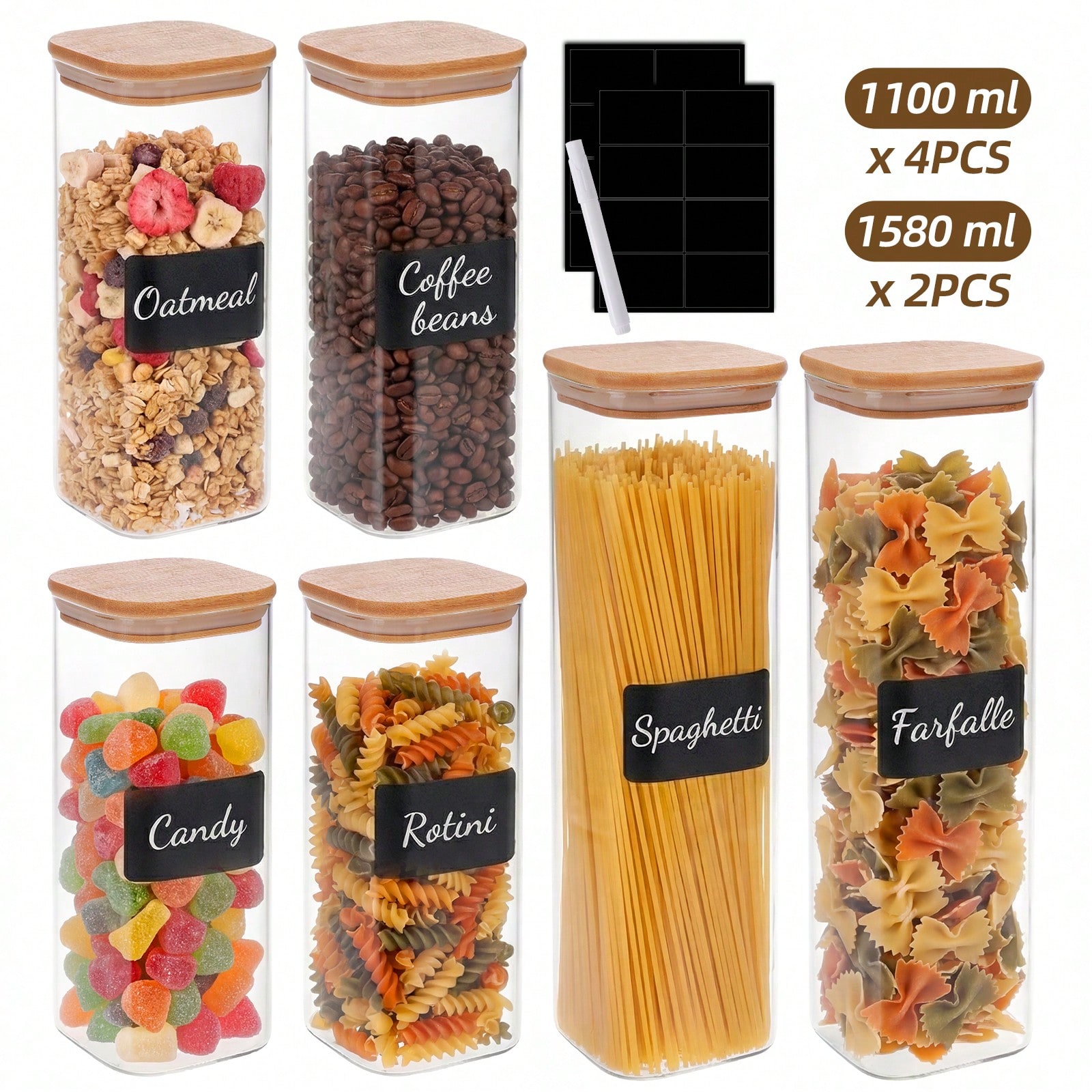 6/12 contenitori in vetro per  - Kitchen Baking Storage Containers recensione e prezzo