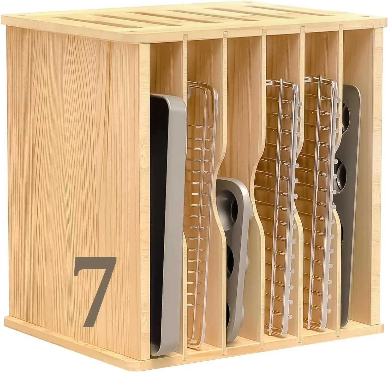 Divisori in Legno per Armadiet - Kitchen Cabinet Baking Sheet Organizer recensione e prezzo